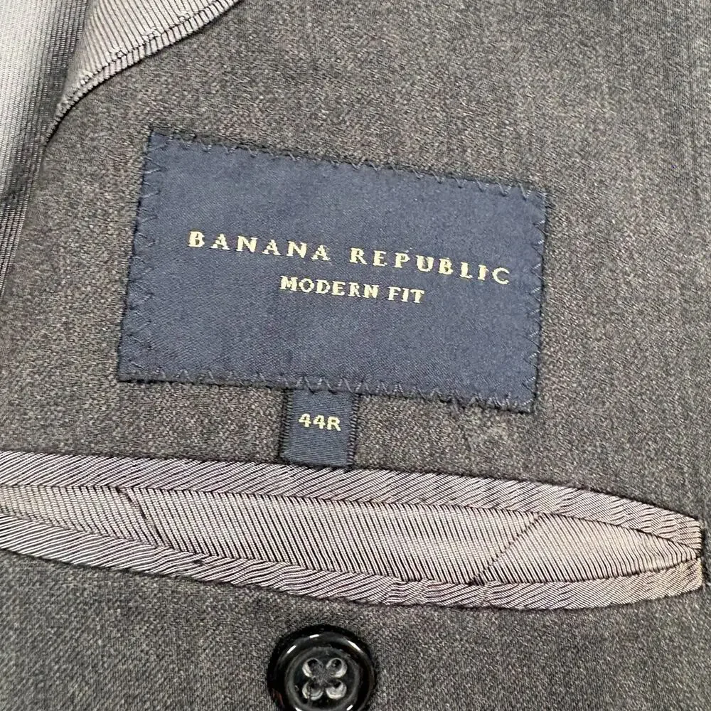 Banana Republic Modern Fit Blazer Mens 44R Gray Cerruti Wool Blend Sport Coat